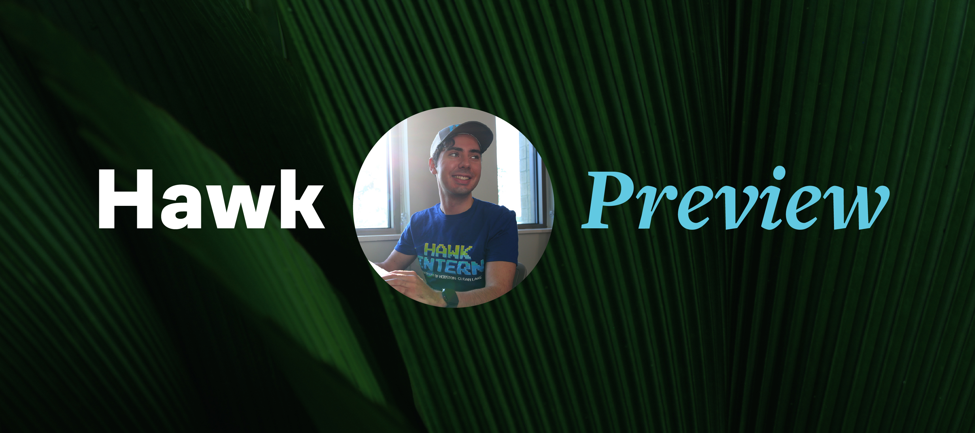 A header that says Hawk Preview and includes an image of a young student as part of the artwork A header that says Hawk Preview and includes an image of a young student as part of the artwork